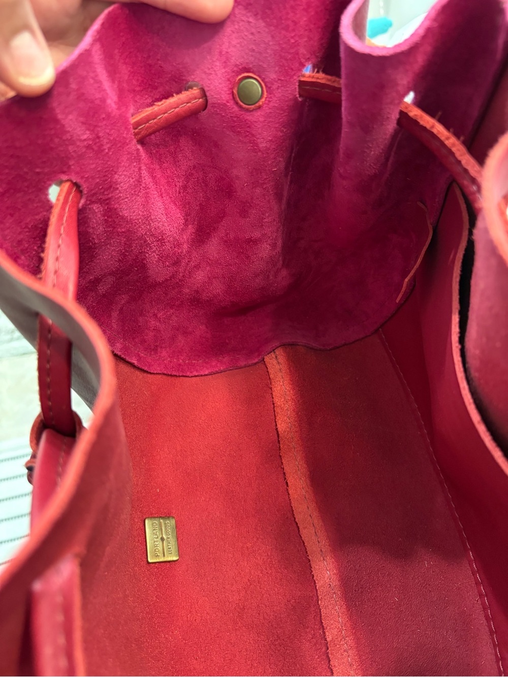 Portland Leather Goods | Nest Bucket Bag | Orchid - Picture 11 of 14